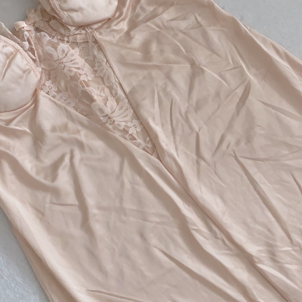 {VTG/NWT} Henson Kickernick | 70s Nylon Lace Underwire Bra Slip Dress 1865 (34C) - Picture 5 of 16